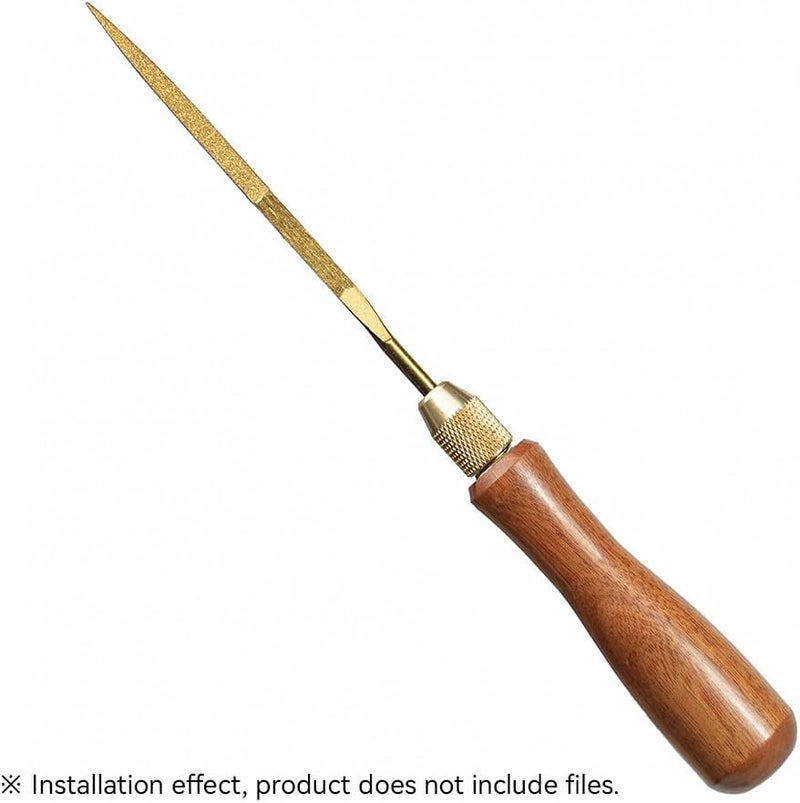 Tocool Wood File Handle Wooden Handles with Brass Collet Chuck for Small Files with a Tang Diameter of 3.1MM-3.7MM - Image 1